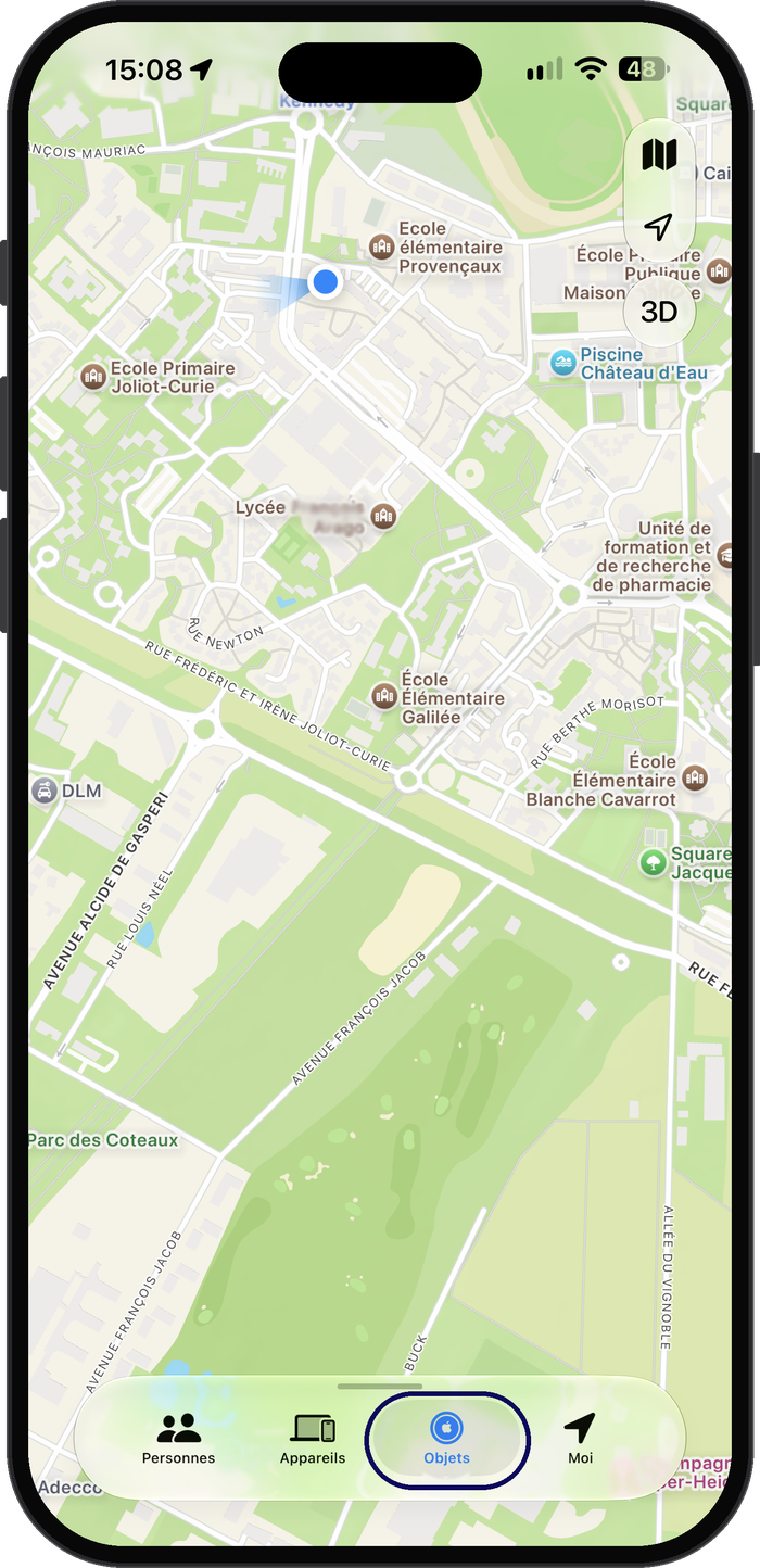 Activez le Bluetooth, puis ouvrez l’application Localiser