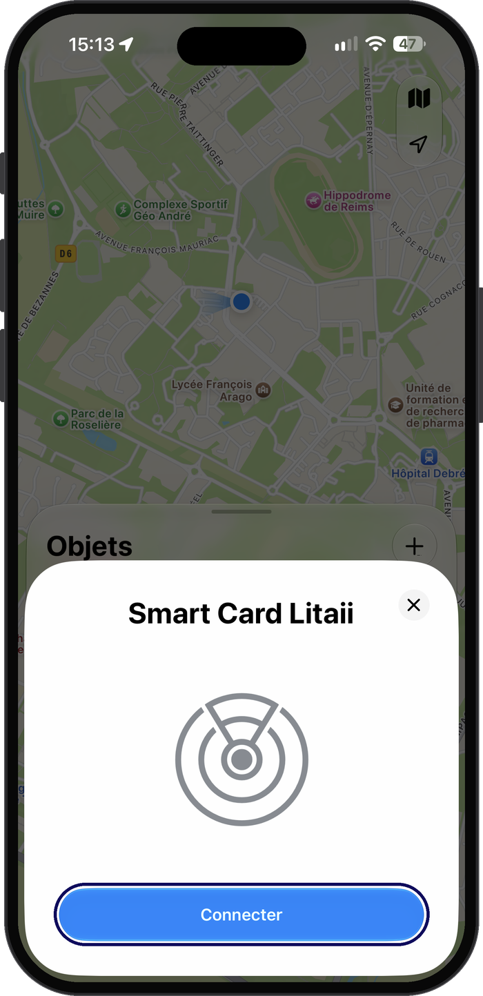 Sélectionnez la carte, puis touchez « Connecter »